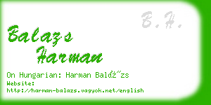 balazs harman business card